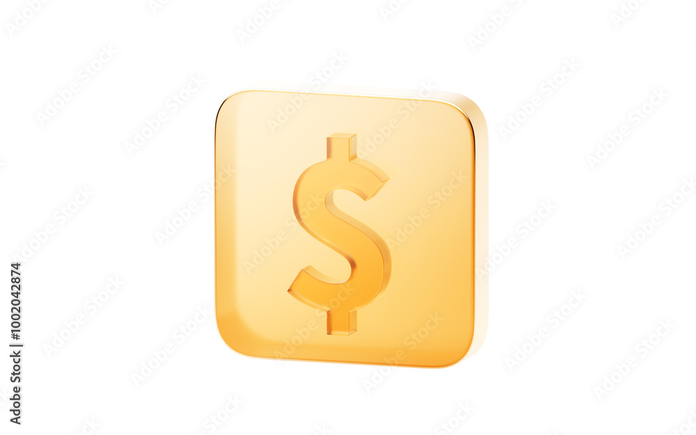Transparent golden glass icon, 3d rendering. Transparent golden glass icon, 3d rendering.