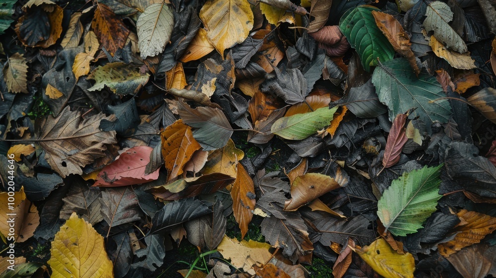 Colorful Autumn Leaves in Nature Background Colorful Autumn Leaves in Nature Background