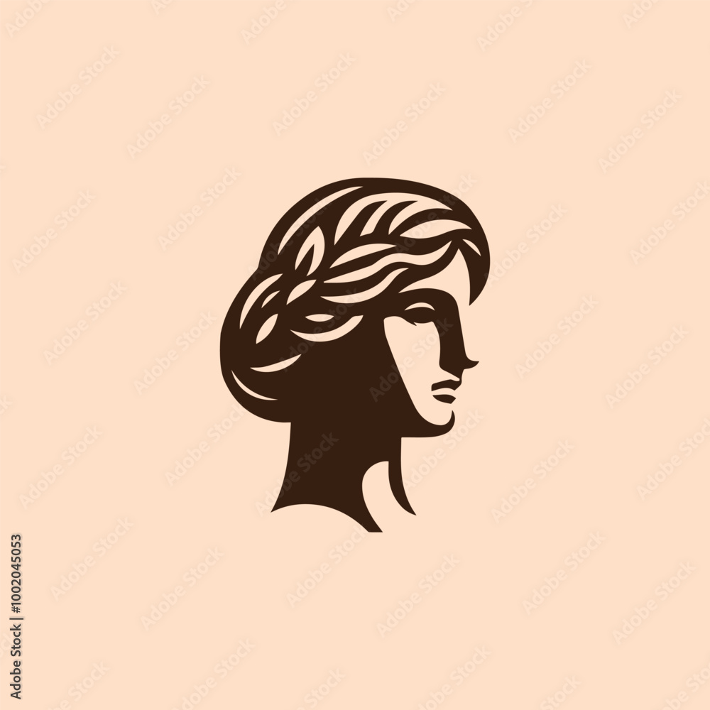 Ancient greek lady logo Ancient greek lady logo