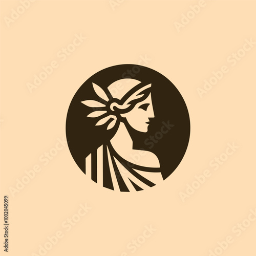 Ancient greek lady logo