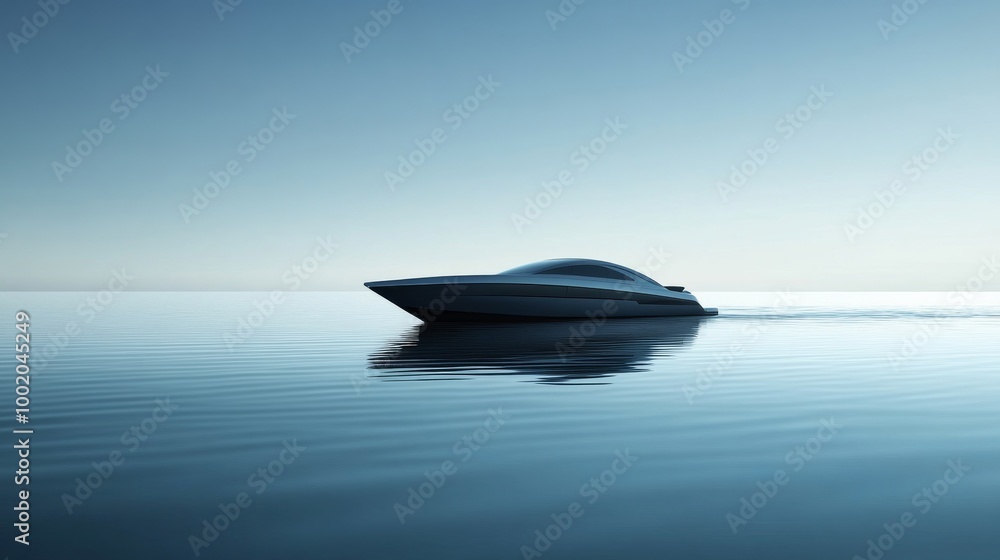 sleek yacht on tranquil sea at sunrise sleek yacht on tranquil sea at sunrise
