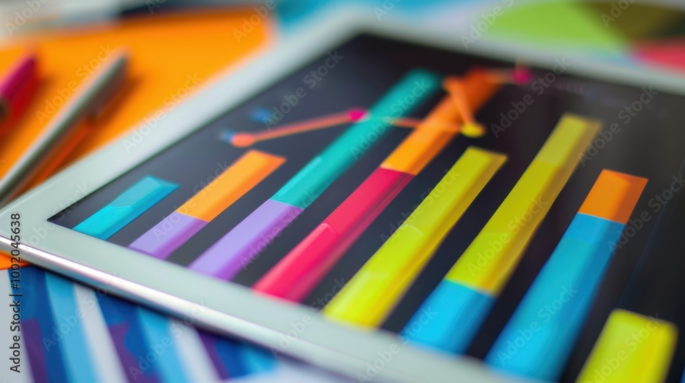 Colorful Data Visualization on Digital Device Colorful Data Visualization on Digital Device