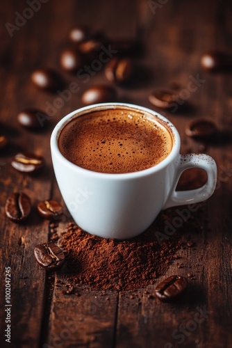 Coffee on Wooden Table