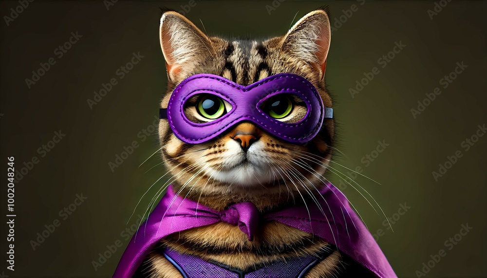 A playful and heroic image of a cat dressed in a Superman costume, striking a confident pose. The cat's cape flows dramatically behind it, giving the impression that it's ready to leap into action. It A playful and heroic image of a cat dressed in a Superman costume, striking a confident pose. The cat's cape flows dramatically behind it, giving the impression that it's ready to leap into action. It