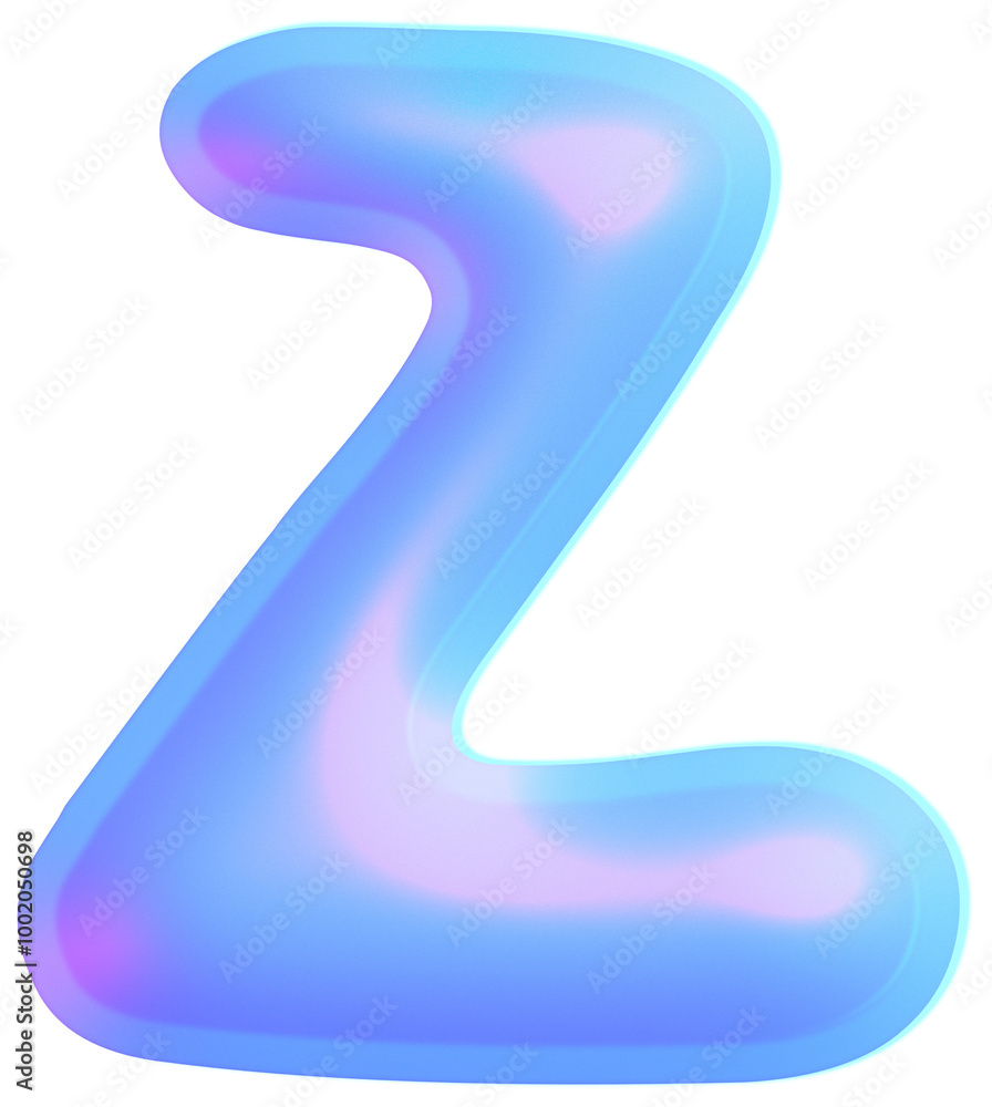 3D Holographic liquid Y2k Chrome bubble alphabet Letter Z 3D Holographic liquid Y2k Chrome bubble alphabet Letter Z