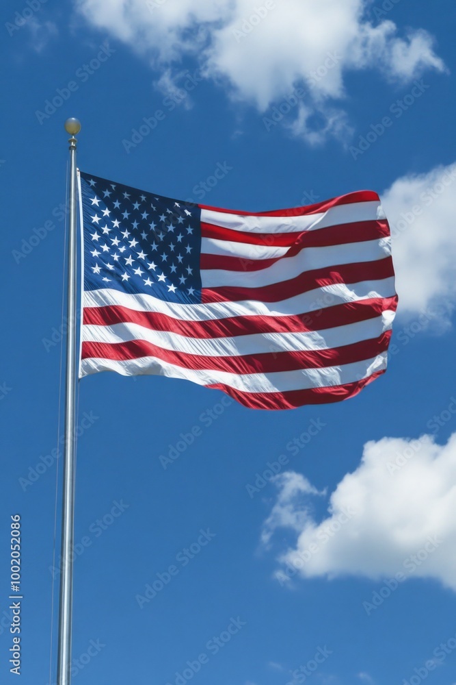 American flag waving in wind American flag waving in wind