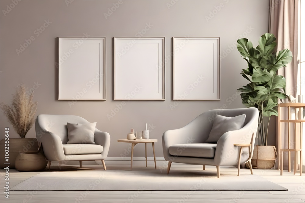 Obraz premium modern living room with armchair
