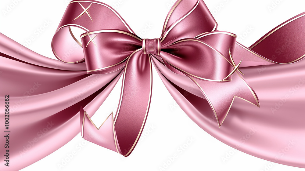 An Elegant Pink Satin Bow Featuring a Beautiful Ribbon Design Perfect for Various Occasions An Elegant Pink Satin Bow Featuring a Beautiful Ribbon Design Perfect for Various Occasions