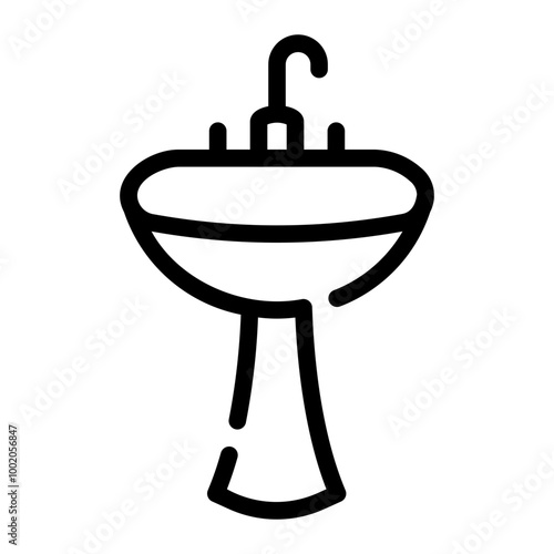 washbasin Line Icon