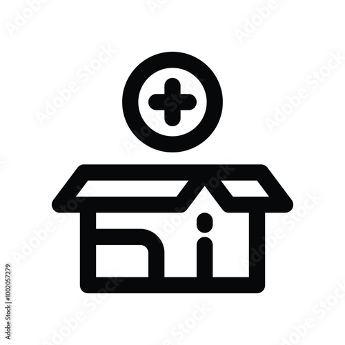 add to box icon. vector line icon for your website, mobile, presentation, and logo design.