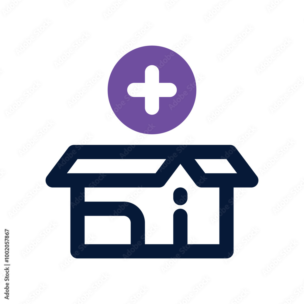 add to box icon. vector dual tone icon for your website, mobile, presentation, and logo design. add to box icon. vector dual tone icon for your website, mobile, presentation, and logo design.
