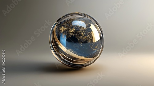 A 3D search engine globe with swirling search queries around it, representing the dynamic nature of internet searches.