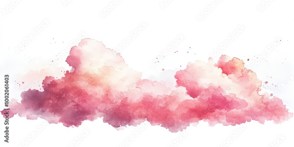 Soft Pink Watercolor Clouds Illustration Soft Pink Watercolor Clouds Illustration