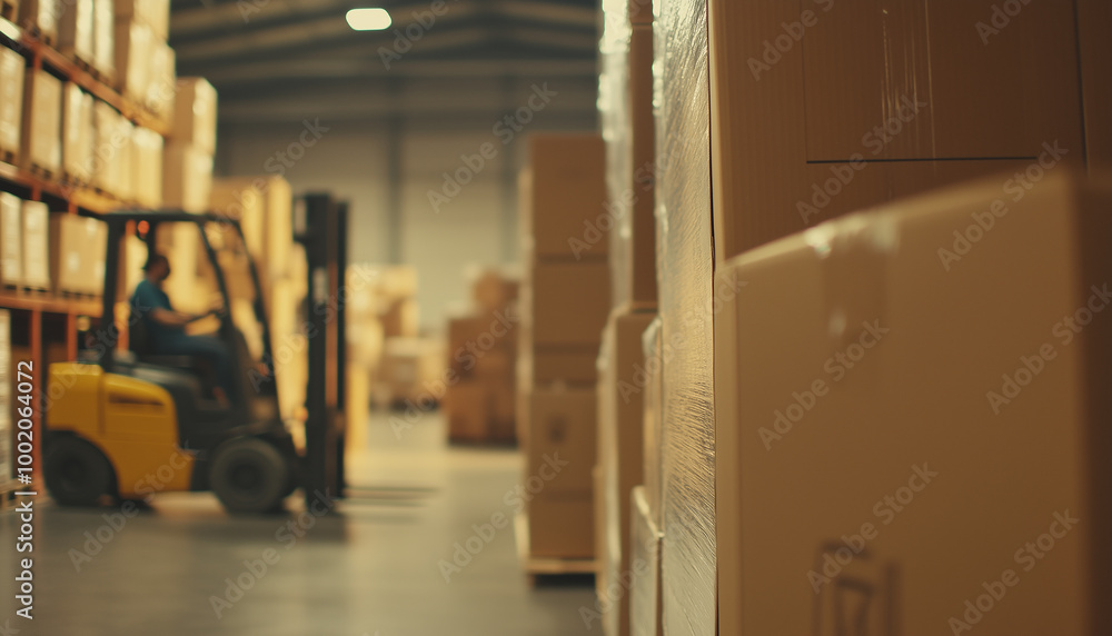 Industrial Worker Operating a Forklift Industrial Worker Operating a Forklift