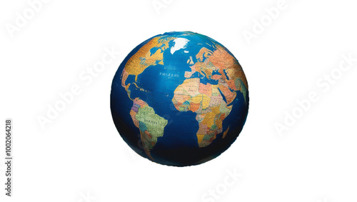 Earth Globe 3d Illustration With Detailed Planet Surface Isolated On White transparent Background