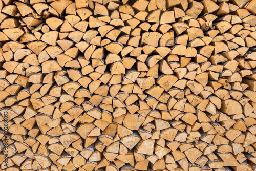 Obraz na płótnie Prepared firewood w salonie