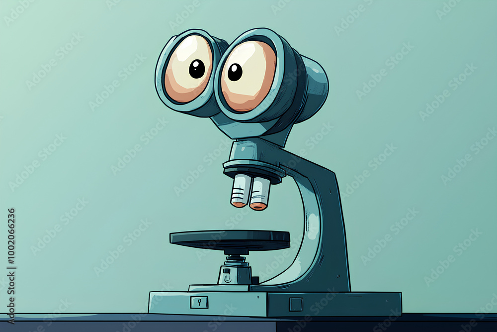 Microscope cartoon face technology Microscope cartoon face technology