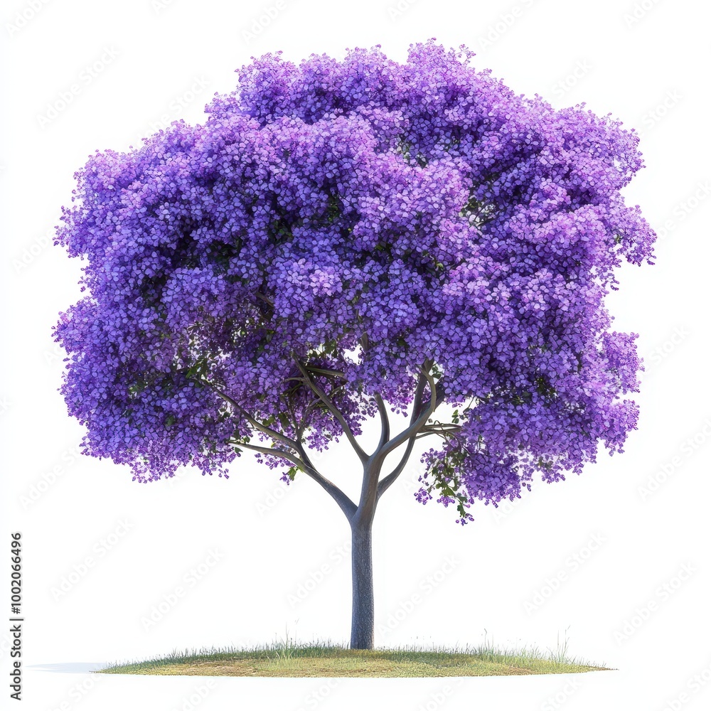 Fototapeta premium Jacaranda Tree with Full Purple Blossoms and Spreading Branches