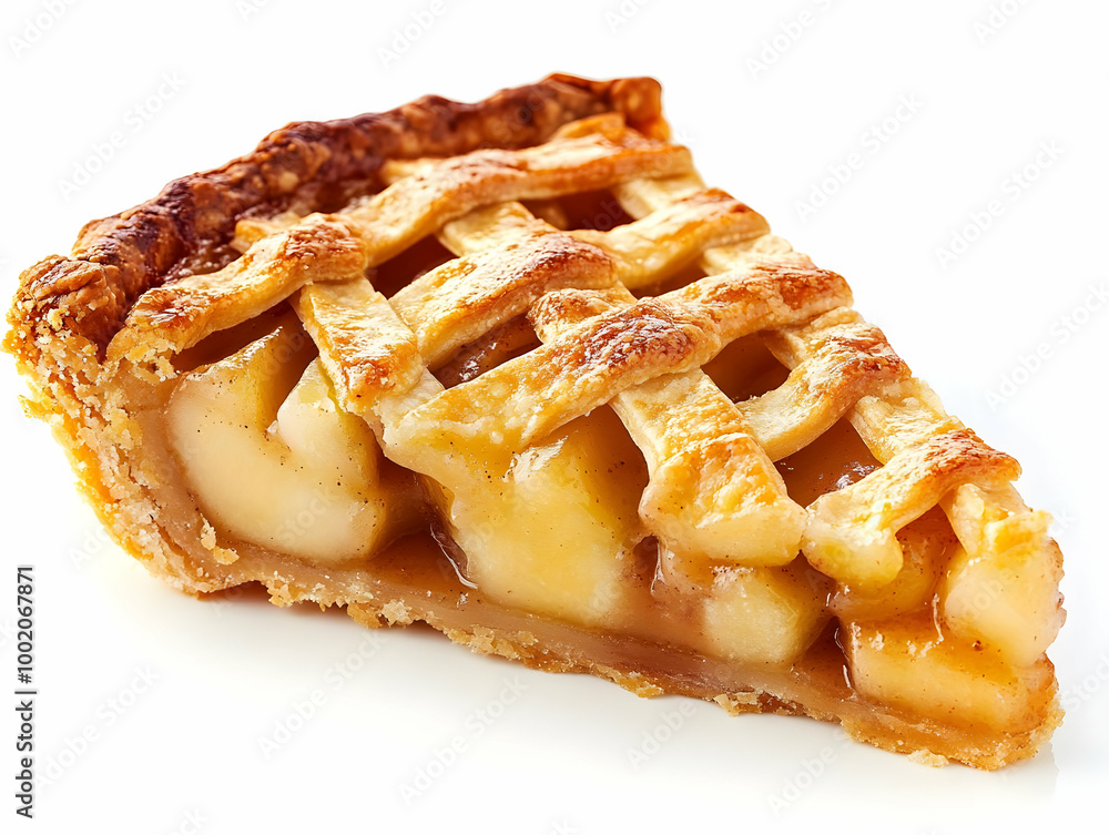 Delicious slice of apple pie with a golden crust, showcasing a cabin filling, perfect for dessert lovers. Delicious slice of apple pie with a golden crust, showcasing a cabin filling, perfect for dessert lovers.