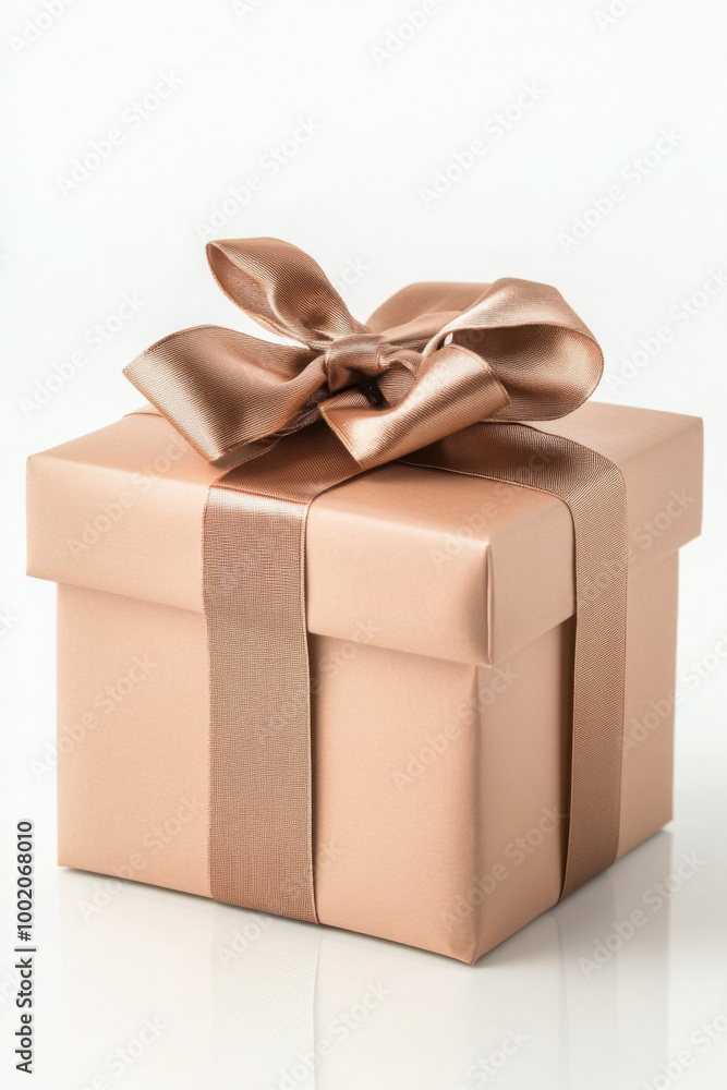 Elegant bronze gift box with a matching satin ribbon, set against a clean white background. A perfect choice for special occasions. Elegant bronze gift box with a matching satin ribbon, set against a clean white background. A perfect choice for special occasions.