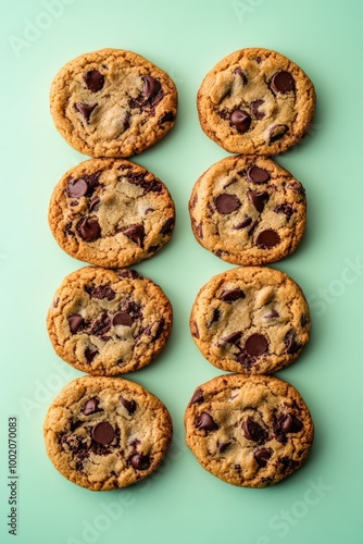 Group of chocolate chip cookies