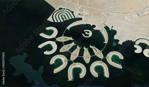 Bird's-eye view of Durratbahrain Island in the Persian Gulf