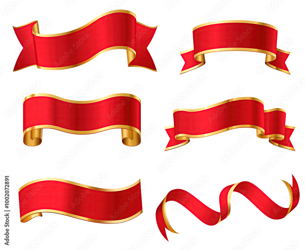 Festive red ribbon banner set, ideal for decorating holiday gifts and birthday celebrations, featuring a transparent background that allows for easy incorporation into various design layouts. Festive red ribbon banner set, ideal for decorating holiday gifts and birthday celebrations, featuring a transparent background that allows for easy incorporation into various design layouts.