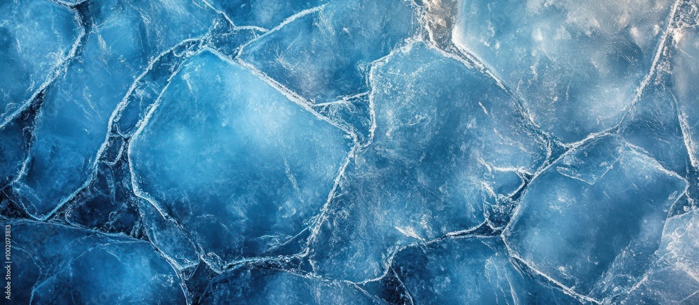 Closeup of textured blue ice with intricate cracks. Closeup of textured blue ice with intricate cracks.