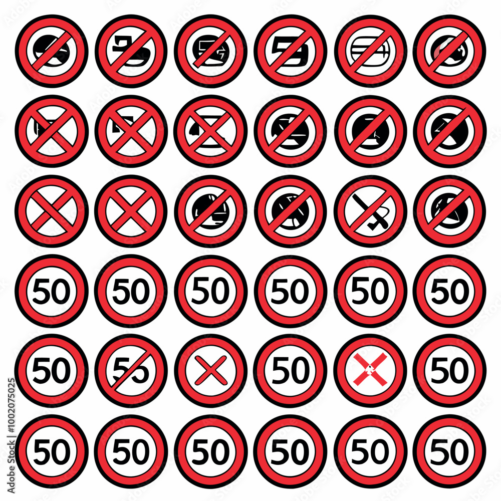 Red no parking symbol vector icon set for web design and business buttons Red no parking symbol vector icon set for web design and business buttons