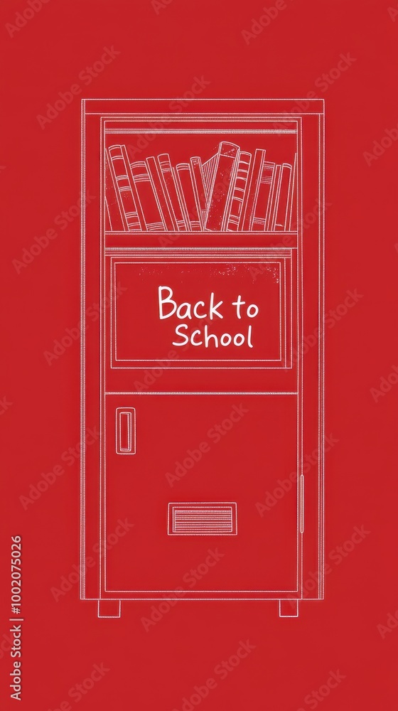 A school locker stores books and has a bold Back to School design A school locker stores books and has a bold Back to School design