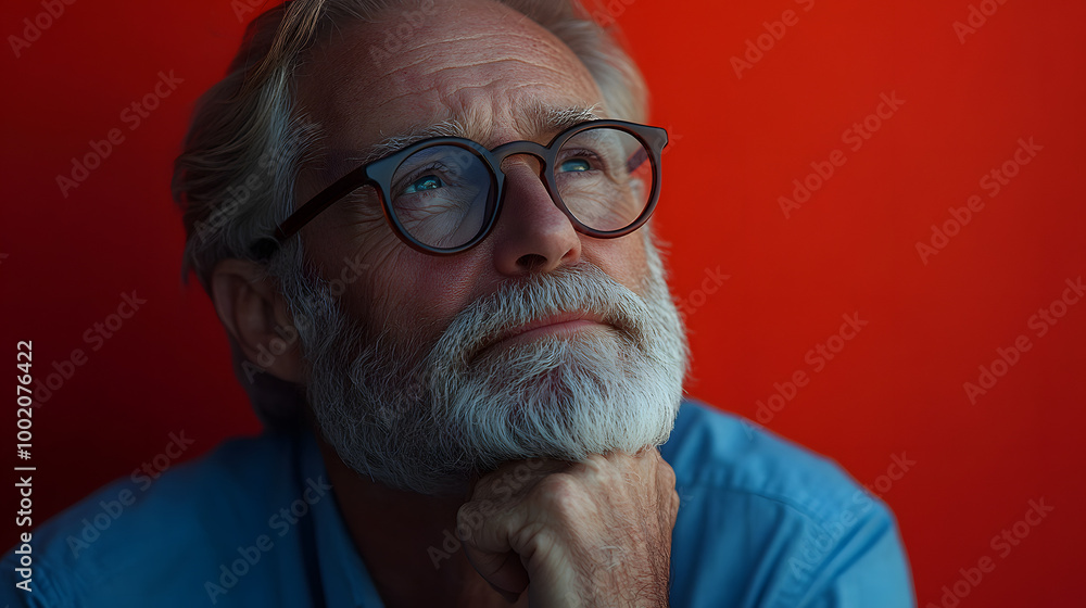 Stock Photo of an Elderly Man with Glasses and a White Beard Smiling, Looking at the Camera with a Warm Expression
Stock Photo of an Elderly Man with Glasses and a White Beard Smiling, Looking at the Camera with a Warm Expression