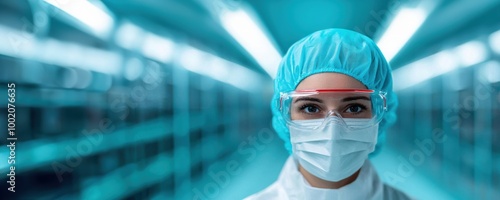 Factory worker inspecting products with AI-powered sensors, data streams overlaying the image, symbolizing automated quality control through advanced analytics