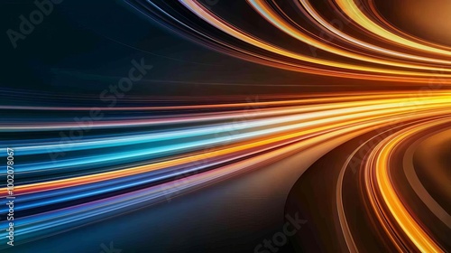 Dynamic light trails creating a vibrant abstract background.