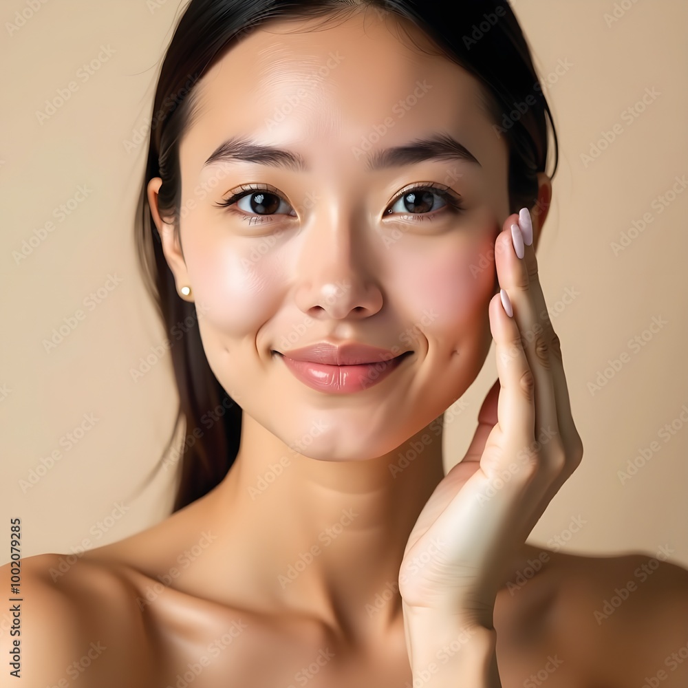 Body lotion advertising concept highlighting a woman's smooth and hydrated skin, with a focus on natural ingredients and softness for an all-day moisturizing experience. Body lotion advertising concept highlighting a woman's smooth and hydrated skin, with a focus on natural ingredients and softness for an all-day moisturizing experience.
