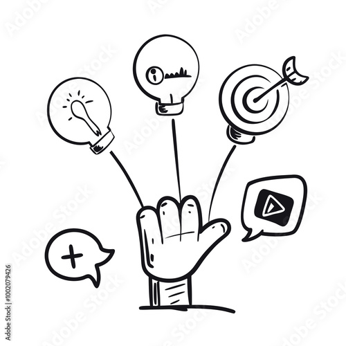 Hand holding a lightbulb symbolizing a creative business idea and innovative technology