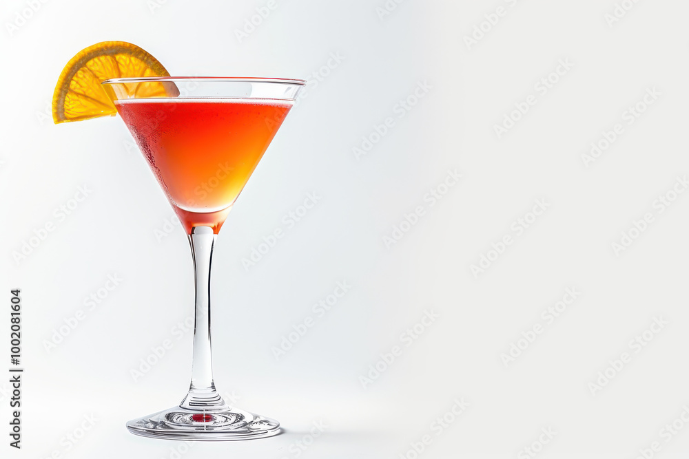 close up horizontal isolated image of a fancy cocktail over a white background, copy space close up horizontal isolated image of a fancy cocktail over a white background, copy space