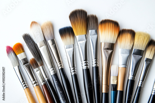 A Collection of Paintbrushes with Different Bristle Types