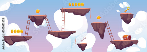 Fantasy game level vector illustration