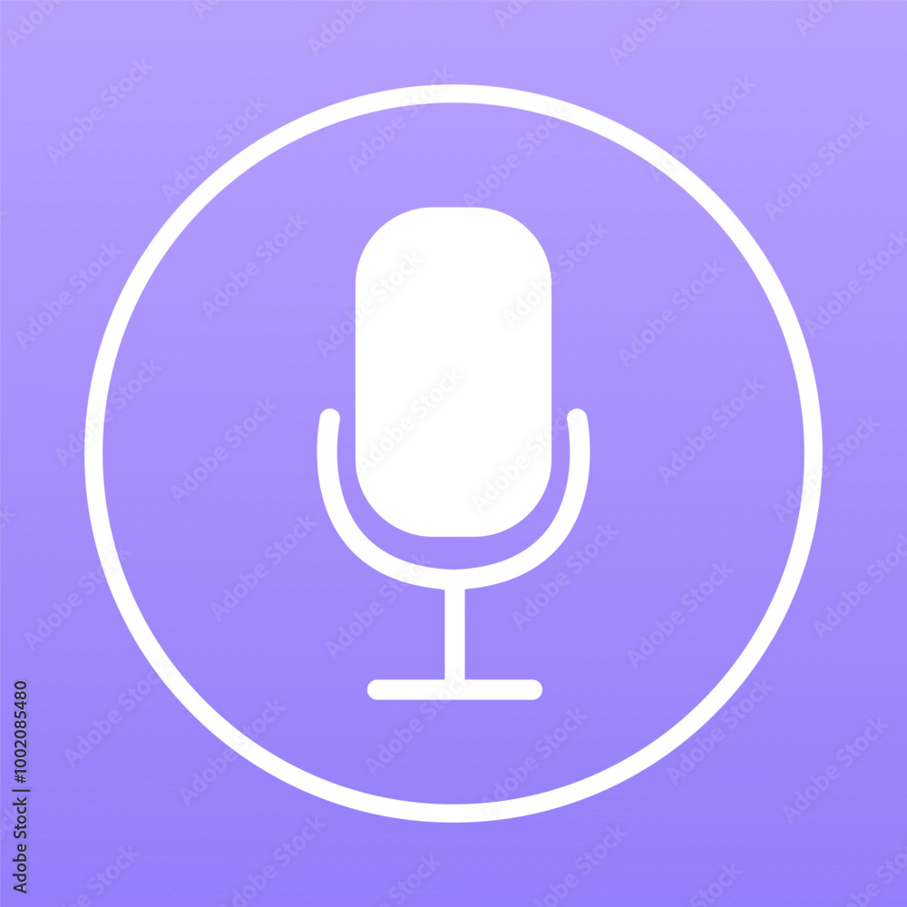 Sound record icon, microphone equipment button, podcast symbol, retro media silhouette. Sound record icon, microphone equipment button, podcast symbol, retro media silhouette.