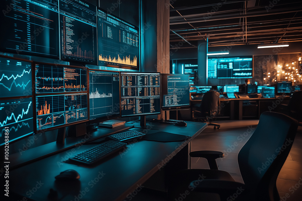 Trader's War Room with High-Tech Workstations: Unleashing the Power of Multi-Screen Trading Trader's War Room with High-Tech Workstations: Unleashing the Power of Multi-Screen Trading