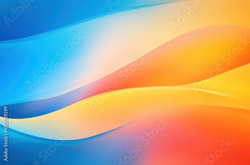 Vibrant Flowing Abstract Gradient in Blue and Orange 