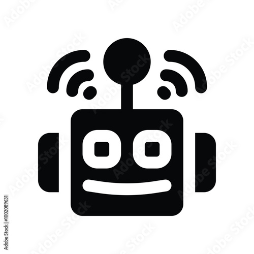 bot chat icon. vector glyph icon for your website, mobile, presentation, and logo design.