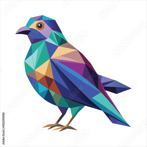 Low poly colorful bird vector art 