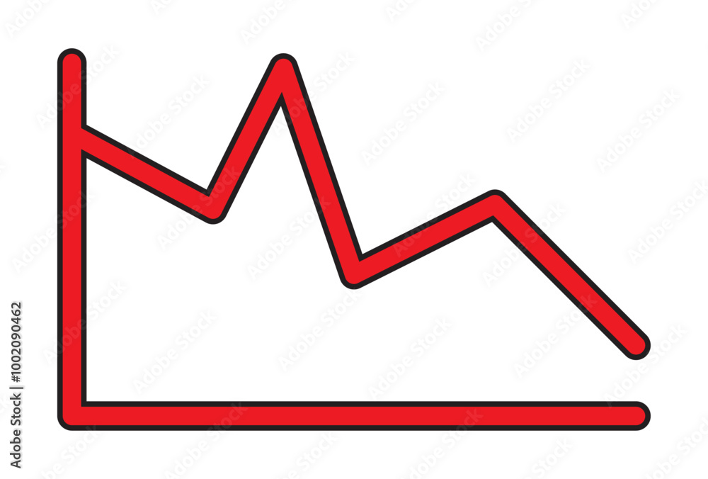 down arrow stock icon on white background. flat style. financial market crash icon for website design, app, UI. graph chart downtrend symbol. chart going down sign. loss business marketing symbol down arrow stock icon on white background. flat style. financial market crash icon for website design, app, UI. graph chart downtrend symbol. chart going down sign. loss business marketing symbol