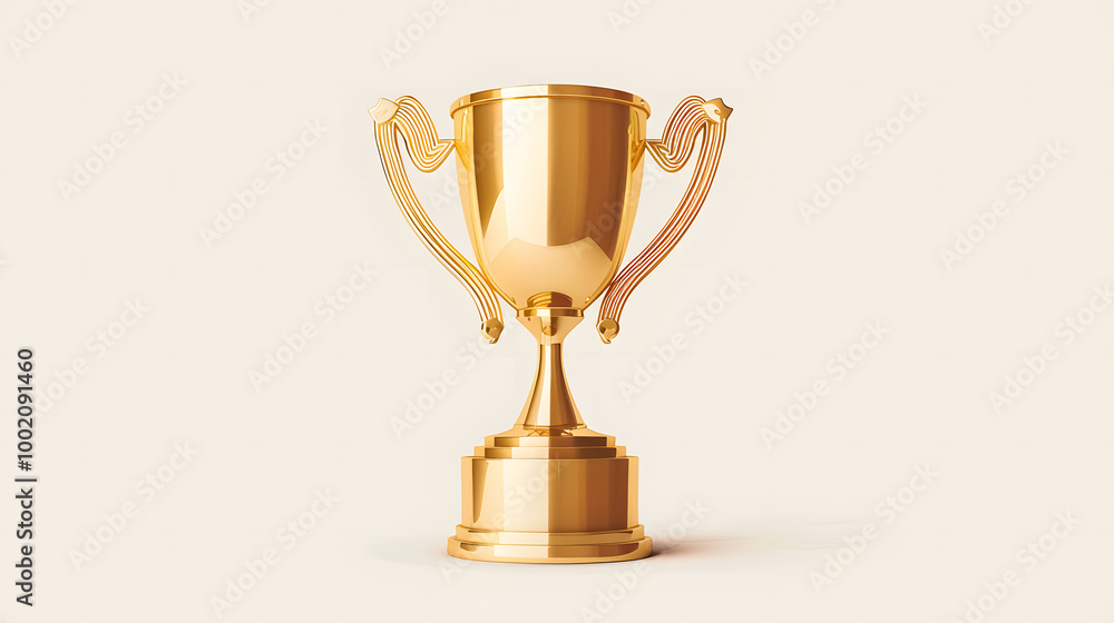 Luxury golden award trophy on white background vector Luxury golden award trophy on white background vector