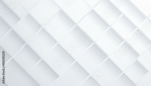 White geometric square background in paper art style. Use for banners, website covers, and print ads. Modern abstract background with 3d white paper art-style texture.