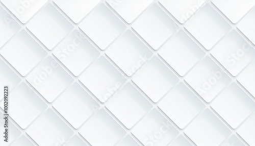 White geometric square background in paper art style. Use for banners, website covers, and print ads. Modern abstract background with 3d white paper art-style texture.