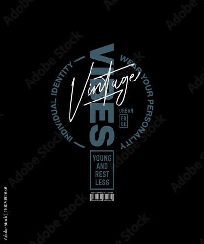 Urban edge, identity, abstract typography motivational quotes modern design slogan. Vector illustration graphics print t shirt, apparel, background, poster, banner, postcard or social media content.