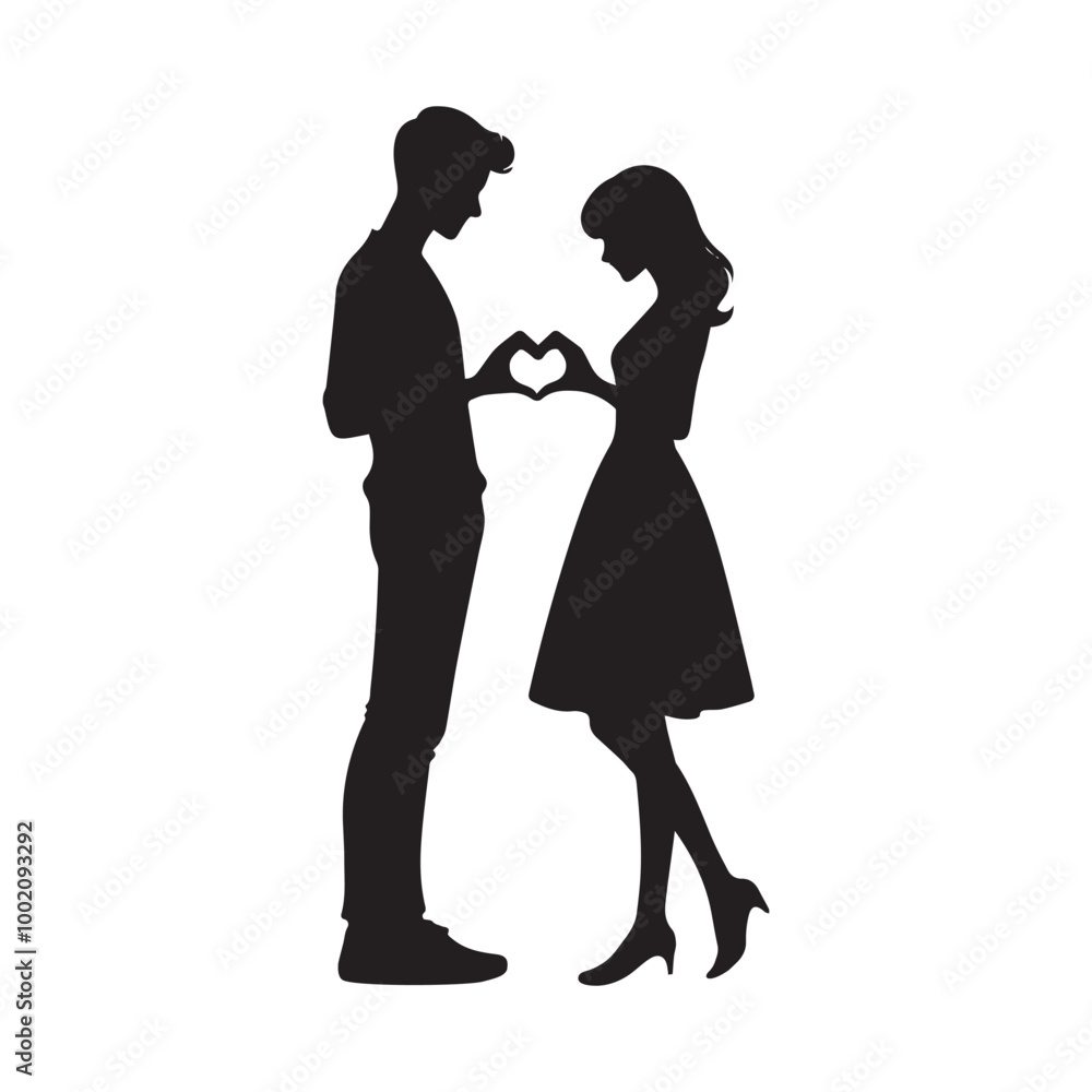 Romantic Couple Silhouette Design - wedding couple Vector illustration