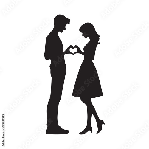 Wallpaper Mural Romantic Couple Silhouette Design - wedding couple Vector illustration Torontodigital.ca